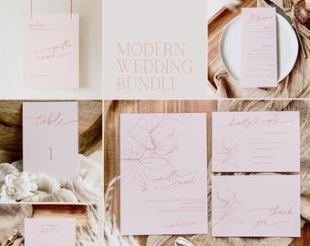 Minimalist Wedding Bundle Template, Editable Modern Wedding Bundle, Wedding Bundle Template Download, Large Wedding Bundle