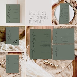 Minimalist Wedding Bundle Template, Editable Modern Wedding Bundle, Wedding Bundle Template Download, Large Wedding Bundle