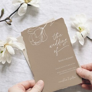 Botanische florale minimalistische Hochzeitseinladungsvorlage, bearbeitbare minimalistische Hochzeitseinladung, moderne einfache elegante Hochzeitseinladung Bild 6
