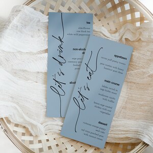 Modern Wedding Menu Cards, Minimalist Wedding Menu Template, Editable Wedding Menu, Minimal Wedding Drinks Menu, Editable Menu Card