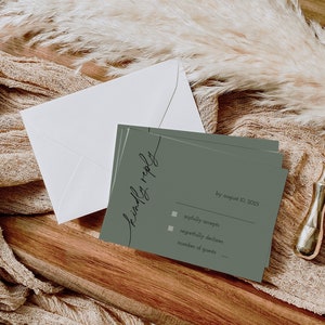 Wedding RSVP Cards, Printable RSVP Template Download, Simple Wedding Invitation Response Card, Modern Wedding Reply Card, Minimalist Reply