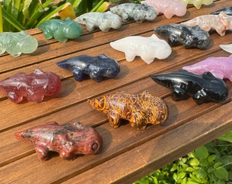 Salamandre en cristal sculptée à la main de 5 cm, figurine de salamandre en pierres précieuses, poisson en cristal, cristal de guérison, décoration intérieure, cadeau en cristal