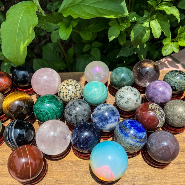 30-35 mm Mixed Stone Crystal Sphere, Gemstone Ball, Divination ball, Healing Crystal, Meditation Stone, Home Decor, Wholesale Crystal