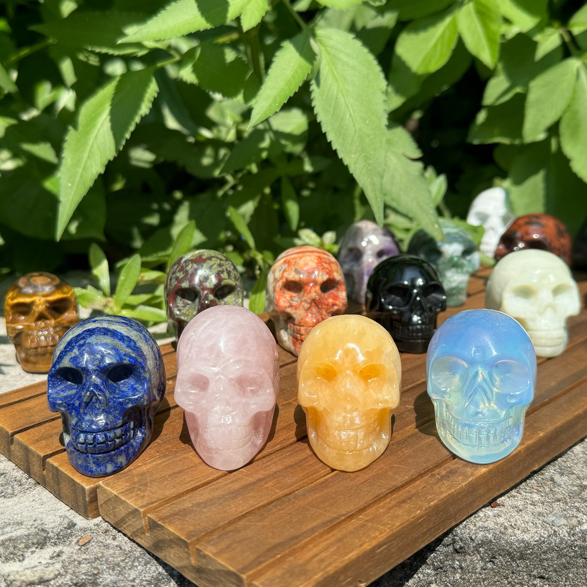 Crystal Skull, Crystal Skulls, Gemstone, Rose Quartz, Amethyst, Tiger Eye,  Pocket Stone 