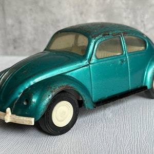 Vintage Tonka VW Beetle | 1960s Teal Toy Car Model 52680 | Diecast Volkswagon Bug | Mid Century Toy Collector Gift | Retro Car Decor