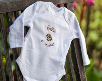 Baby Body, Babybody,  personalisiert, Geburt, Geschenk, bestickt, Body mit Name, Strampler, Geburtsdatum