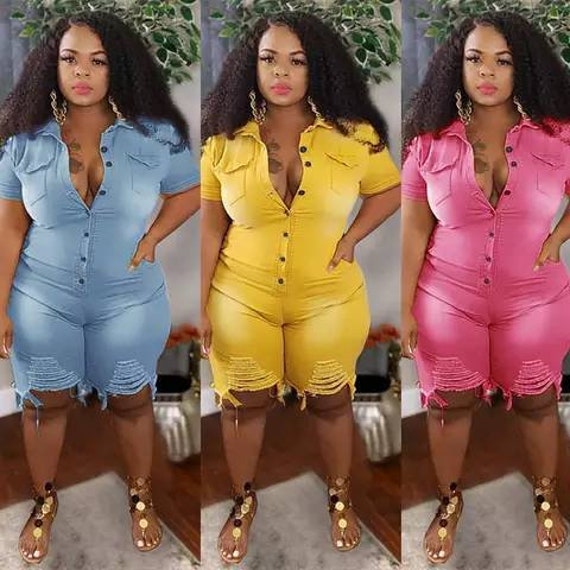Plus Size Denim Jumpsuit Etsy UK