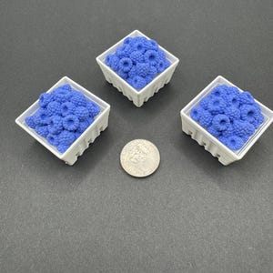 Summer Fidget Keychains;  Blue Raspberry Basket, Farmers Market Blue Raspberry Keychain,