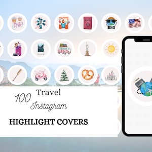 Travel Instagram Highlight Covers | Instagram Story Highlight Icons | 100 Travel Blogger Highlights