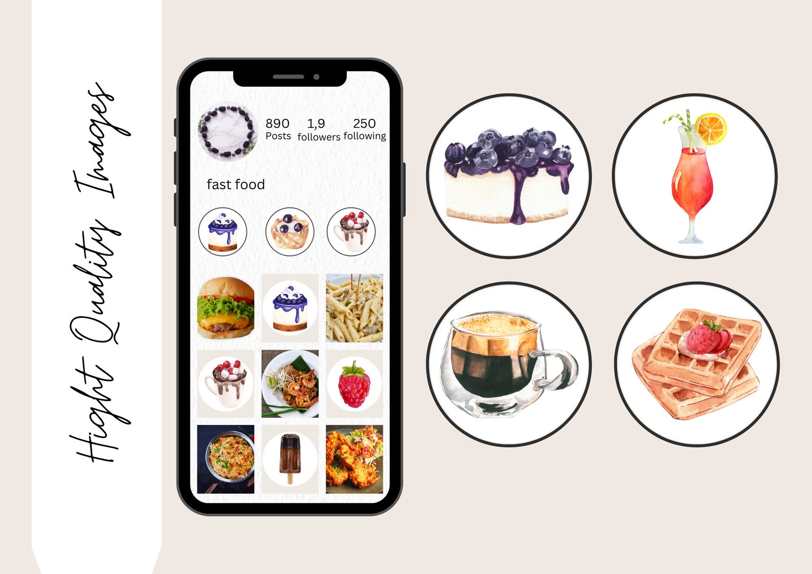 Food Instagram Highlight Covers, Instagram Story Highlight Icons, Food