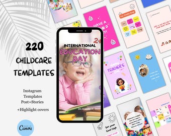 220 Kids Education Instagram Canva Template | Early Education | Childhood | Preschool Kindergarten | After School Nursery |Social Media Feed