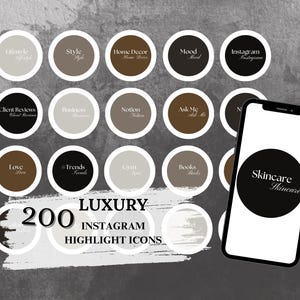 Luxury social media covers | 200 LUXURY Instagram story highlight Covers | aesthetic IG Instagram highlight covers| Canva IG Highlight icons