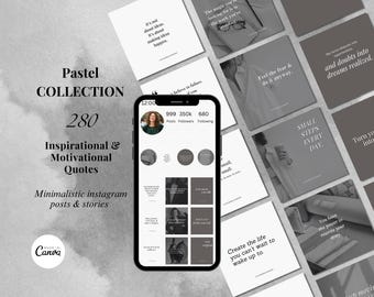 280 Instagram Inspirational Minimalist Quotes | Instagram Posts & Stories Quotes | Luxury Motivational Quotes Templates