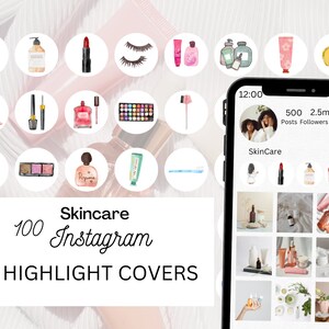 Skincare Instagram Highlight Covers, Instagram Story Highlight Icons, Skincare Blogger Highlights, watercolor Skincare Highlight Covers