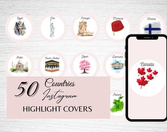 Travel Instagram Highlight Covers | Instagram Story Highlight Icons | 50 Travel Blogger Highlights