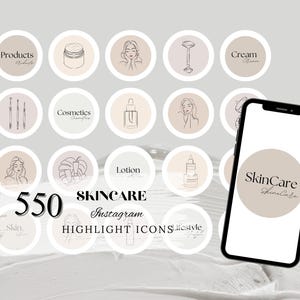 Huidverzorging Instagram hoogtepunt covers, Instagram verhaal hoogtepunt iconen, Skincare Blogger hoogtepunten, LineArt huidverzorging hoogtepunt covers