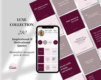 Instagram Inspirational Minimalist Quotes | Instagram Posts & Stories Quotes | Motivational Quotes Templates | Editable Canva Quote Template