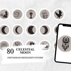 80 Celestial Instagram Highlight Cover Icons Moon Phases Highlight Covers  Icons Gothic Instagram Stories Boho Highlight Covers