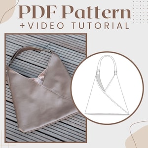 Origami Bag PDF Sewing Pattern & Tutorial. Easy Triangle Bag. Fun Quick Sewing Project (digital pdf sewing pattern)