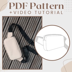 Cross Body Bag Schnittmuster einfach zu nähen. Messenger Tasche Schnittmuster mit Videoanleitung (digitales pdf Nähmuster)