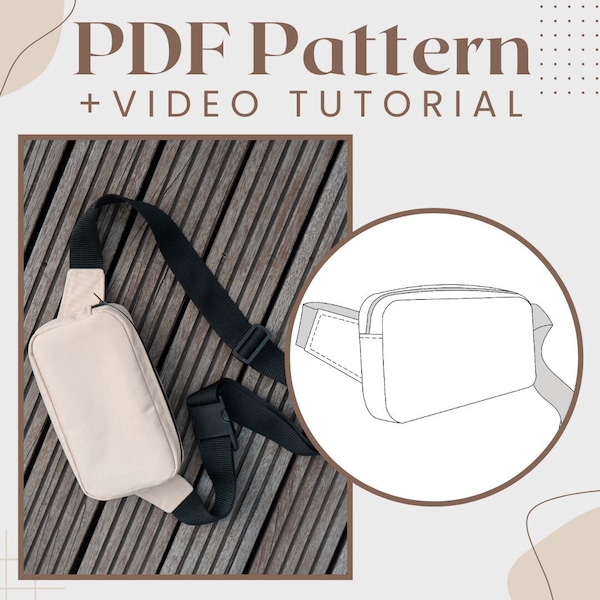 Cross Body Bag Pattern easy to sew. Messenger bag sewing pattern with video tutorial (digital pdf sewing pattern)