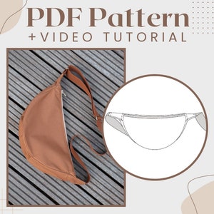 Easy Sewing Crosstown Crescent Bag PDF Sewing Pattern with step-by-step video tutorial