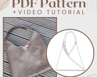 Origami Bag PDF Sewing Pattern & Tutorial. Easy Triangle Bag. Fun Quick Sewing Project (digital pdf sewing pattern)
