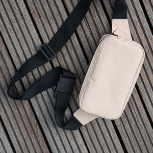 Organic waist bag for men and women. Everyday canvas crossbody bag premium quality