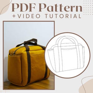 Cross Body Bag Pattern easy to sew. Messenger bag sewing pattern with video tutorial (digital pdf sewing pattern)