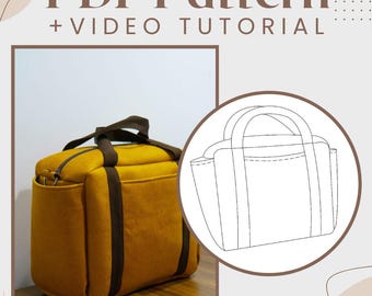 Cross Body Bag Pattern easy to sew. Messenger bag sewing pattern with video tutorial (digital pdf sewing pattern)
