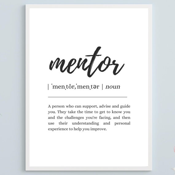 Mentor Definition Quote for Friend Mentor Boss Colleague Etsy