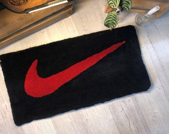 Nike Red Swoosh Rug *Handmade*