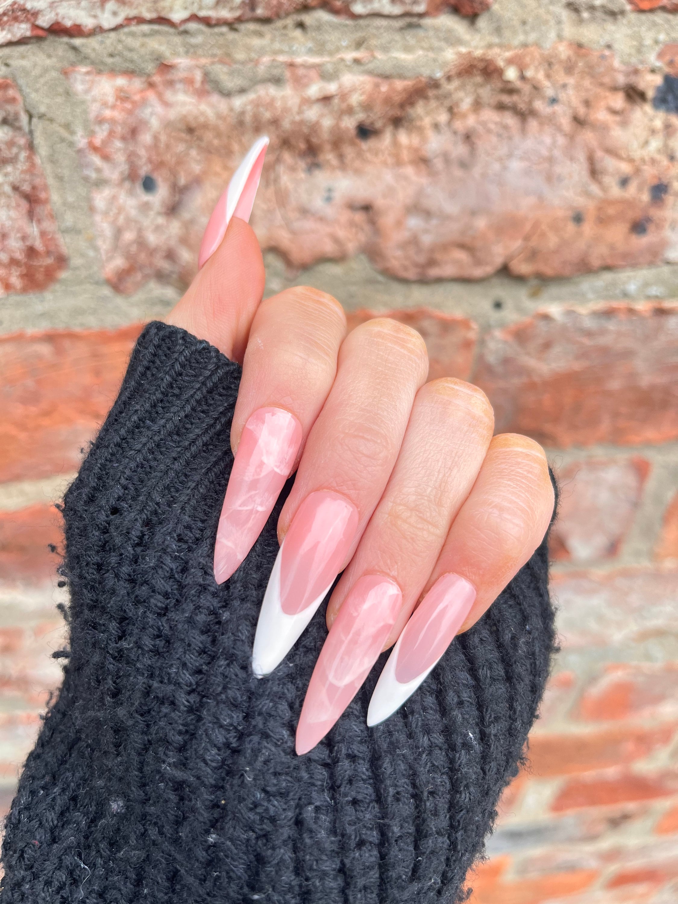 Nude pink sale acrylic nails
