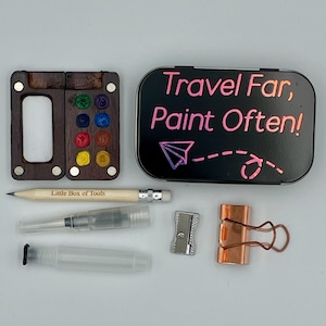 Travel Watercolor Sketching Kit: Pocket Art Studio Tin - Travel Far
