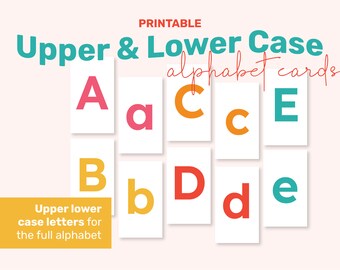 Upper and Lower Case Alphabet Cards Printable, Educational Games