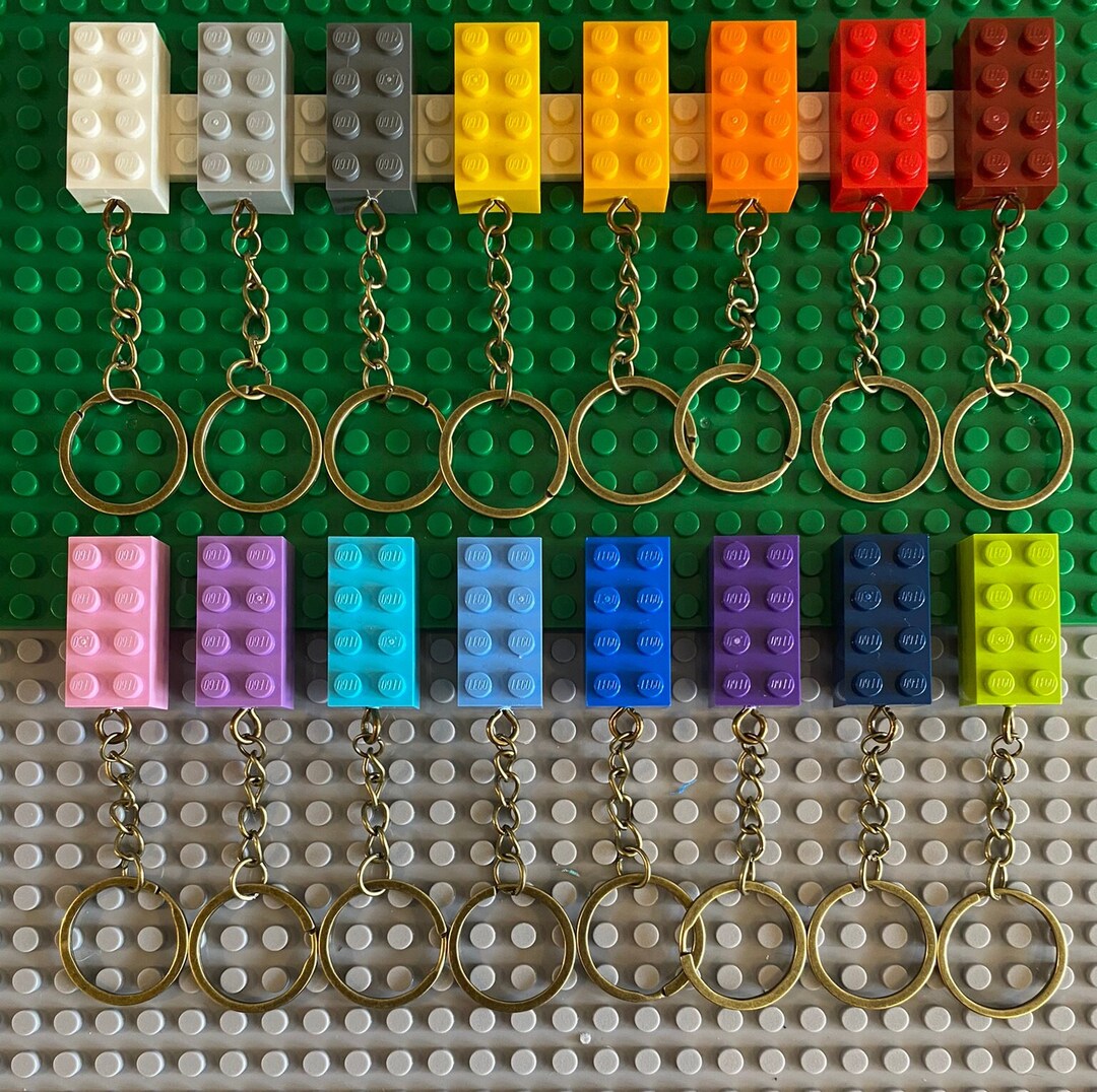 LEGO Brick Keyrings Official LEGO Building Blocks Buy 3 Etsy
