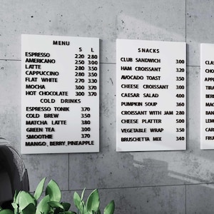 Tableau de menu magnétique avec lettres en bois - Un présentoir personnalisable et élégant pour les cafés, les boulangeries et les restaurants