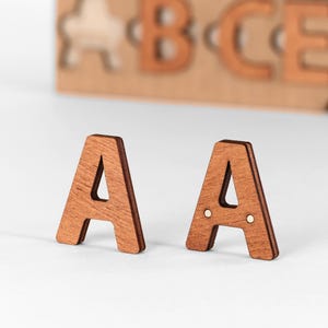 Letras magnéticas de madera: letras para menús, alfabeto de madera para cafeterías y restaurantes, letras reutilizables para anuncios, juguetes educativos, letreros.