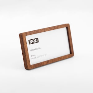 Présentoir en bois - 12 pièces, présentoir de prix pour marché, magasin et cafés. Support en bois pour étiquettes de prix personnalisées ou étiquettes de vente au détail. Taille 90x50.