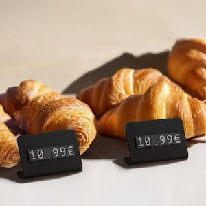 Minimalist Metal Price Tags – Set of 24 Mini Magnetic Signs for Bakeries & Coffee Shops