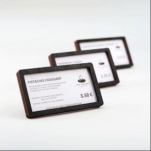 Etiquetas de Preço de Madeira - suportes de madeira para suas informações de preço para cafés, lojas e boutiques. Suporte de Exibição de Preço para mercados. 12 unid.