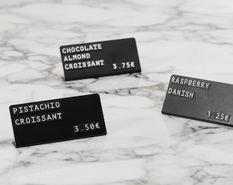 Custom Price Tags for Jewelry & Bakery, 12 Metal Price Signs with Magnetic Letters, Boutique Cosmetic Labels, Pop-Up Shop Display Display