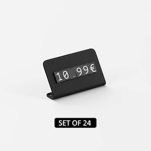 Big Set of 24 Mini Price Tags with Magnetic Letters – Easily Сhangeable Price Display for Bakeries & Coffee Shops.