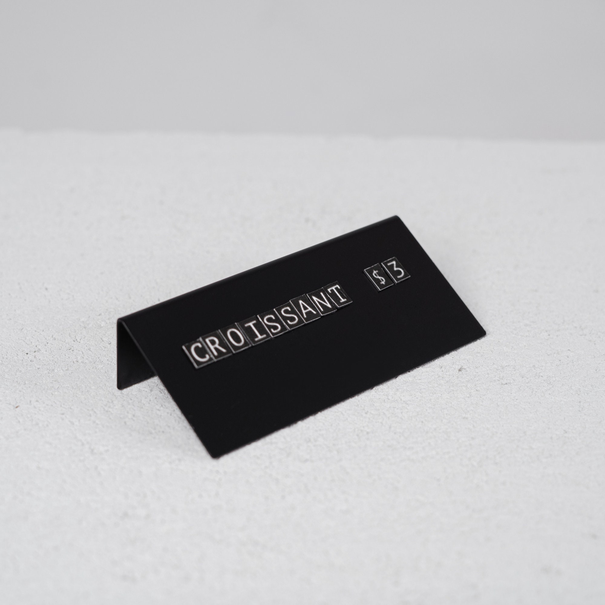 Set of Metal Price Tags With Changeable Letters for Bakeries, Coffee Shops, and