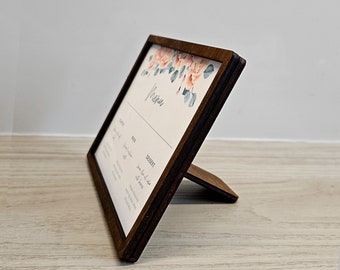 Porte-étiquette de prix en bois, menu de table A6. Grande étiquette de prix. Présentoir pour marchés, magasins et cafés. Support à message Market.Ensemble de 6.