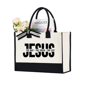 Jesus The Way The Truth The Life Tote Bag, Religious Gifts For, Faith Tote Bag, Christian Tote Bag, Bible Verse Bag, Jesus Lover Bag