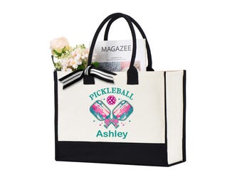 Custom Pickleball Tote Bag, Personalized Pickleball Tote Bag, Gift for Pickleball Lover, Pickleball Team Gifts, Pickleball Coach Tote Bag