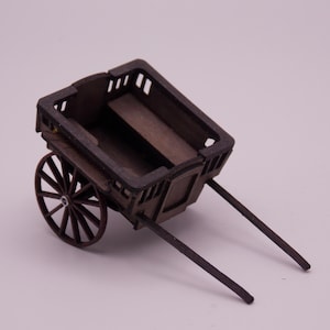 1:48th scale Dolls House furniture. Miniature Governess cart.