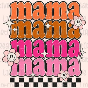 Mama PNG Mama Sublimation Png Design Mama Retro Vintage Png - Etsy