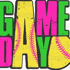 Archivo PNG verde rosa del día del juego de softbol, diseño de sublimación png retro de softbol, diseño png de softbol, PNG del día del juego